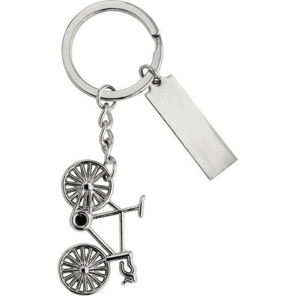 Porte-clés 'vélo' argent personnalisable avec logo – réf. V4949-32