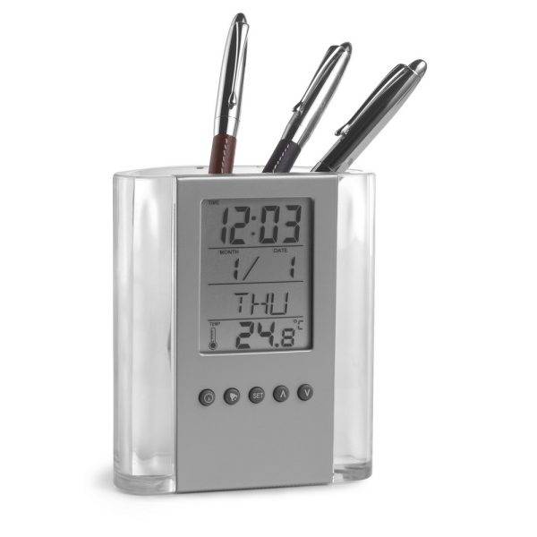 Porte-stylo avec horloge multifonction neutre personnalisable