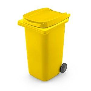 Porte-stylo en forme de « poubelle » Erco jaune personnalisable