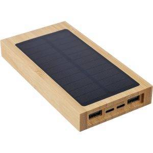 Power bank 10000 mAh avec chargeur solair brun personnalisable