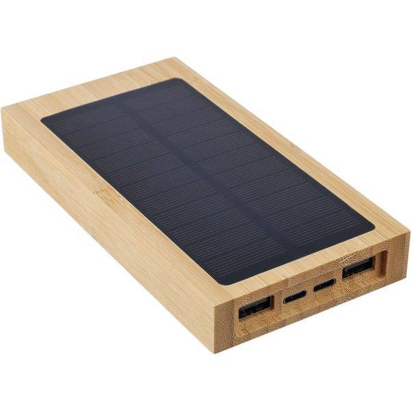 Power bank 10000 mAh avec chargeur solair brun personnalisable