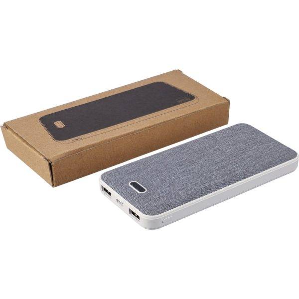 Power bank 10000 mAh blanc personnalisable avec logo