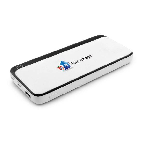 Power bank 10000 mAh Dejerius blanc personnalisable avec logo