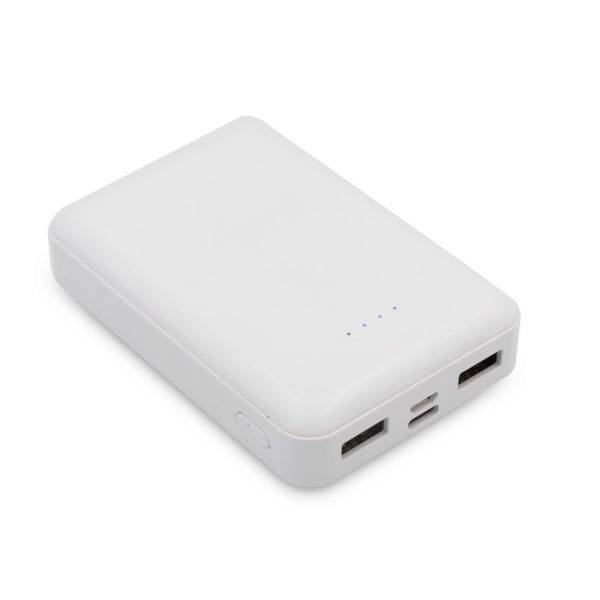 Power Bank 10000 mAh | Hart blanc personnalisable avec logo