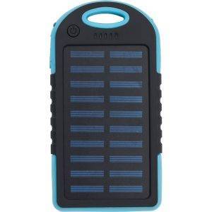 Power bank 4000 mAh avec chargeur solaire bleu personnalisable – réf. VA275-11