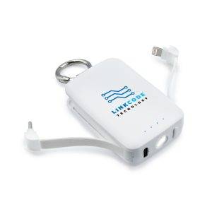 Power bank 4000 mAh, mousqueton et lampe 1W Dimetrice personnalisable
