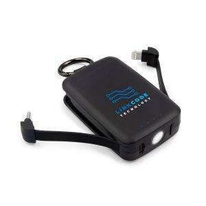 Power bank 4000 mAh, mousqueton et lampe 1W Dimetrice personnalisable – réf. VA109-03