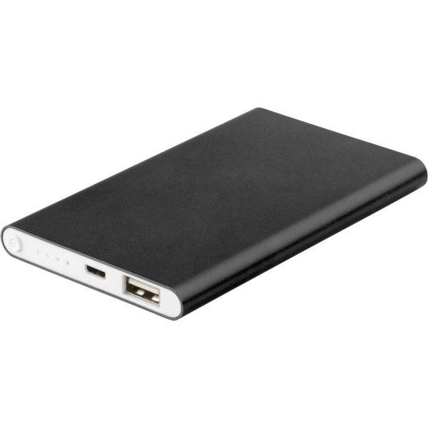 Power Bank 4000 mAh noir personnalisable avec logo