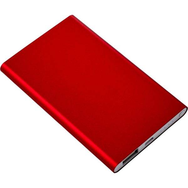 Power Bank 4000 mAh rouge personnalisable avec logo