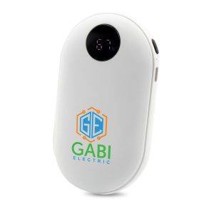 Power bank 5000 mAh avec chauffe-mains Kael blanc personnalisable
