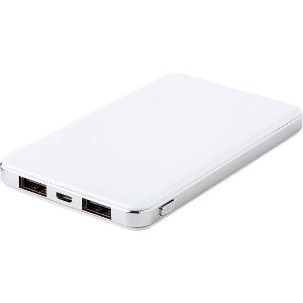Power Bank 5000 mAh blanc personnalisable avec logo