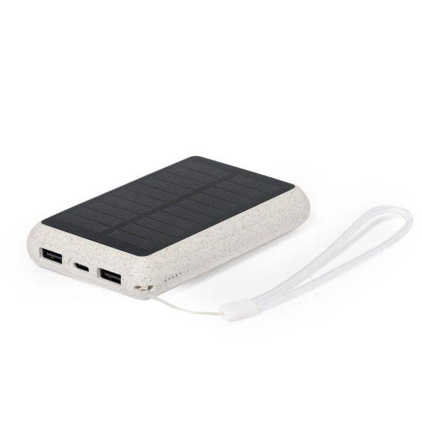 Power Bank en paille de blé 5000 mAh, chargeur solaire personnalisable