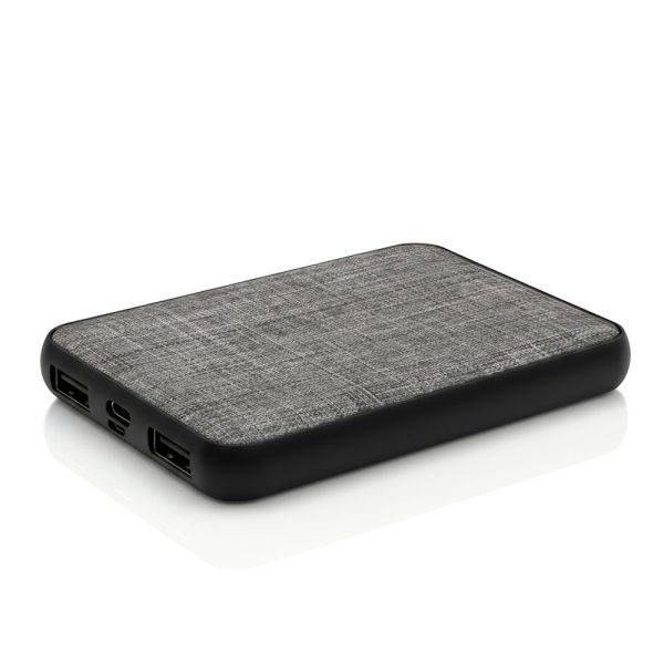 Power Bank RPET 5000 mAh | Russo gris personnalisable avec logo