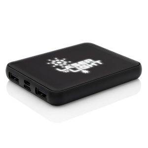 Power Bank RPET 5000 mAh | Suzanne noir personnalisable avec logo