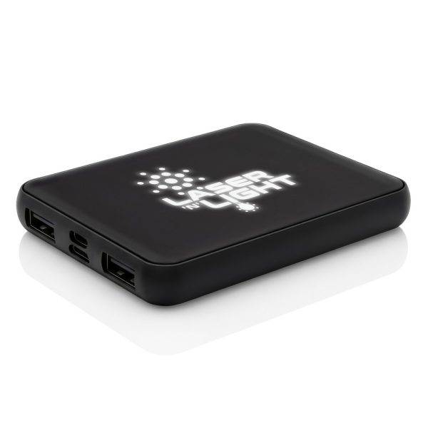 Power Bank RPET 5000 mAh | Suzanne noir personnalisable avec logo