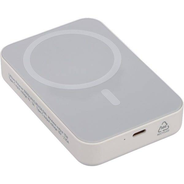 Power Bank sans fil 10000 mAh blanc personnalisable avec logo