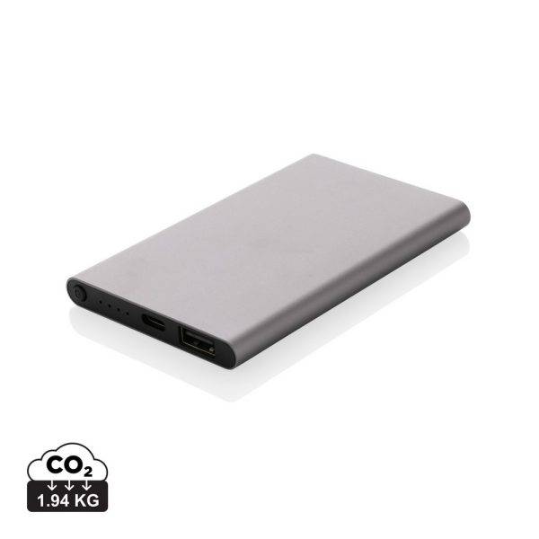 Powerbank 4000mAh en plastique recyclé/aluminium RCS personnalisable