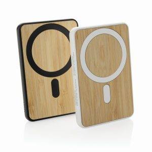 Powerbank 5000mAh et 5W en bambou et ABS RCS Zen blanc personnalisable