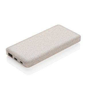 Powerbank en fibre de paille de blé 10.000 mAh kaki personnalisable
