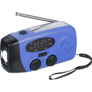 Radio de survie bleu personnalisable avec logo