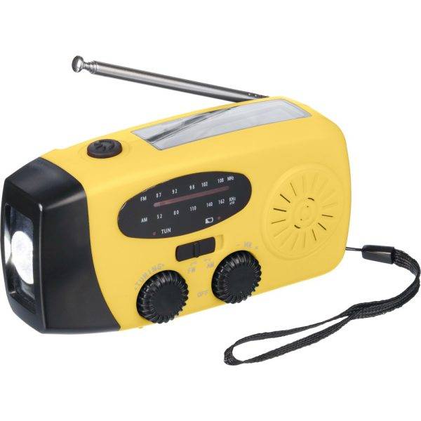 Radio de survie jaune personnalisable avec logo