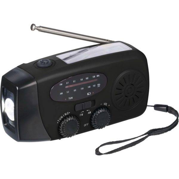 Radio de survie noir personnalisable avec logo