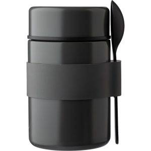 Récipient alimentaire 460 ml avec cuillère gris personnalisable