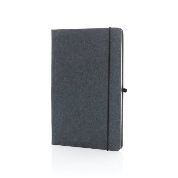 Recycled leather hardcover notebook A5 gris personnalisable avec logo