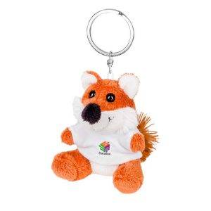Renard en peluche, porte-clés | Canny brun personnalisable avec logo