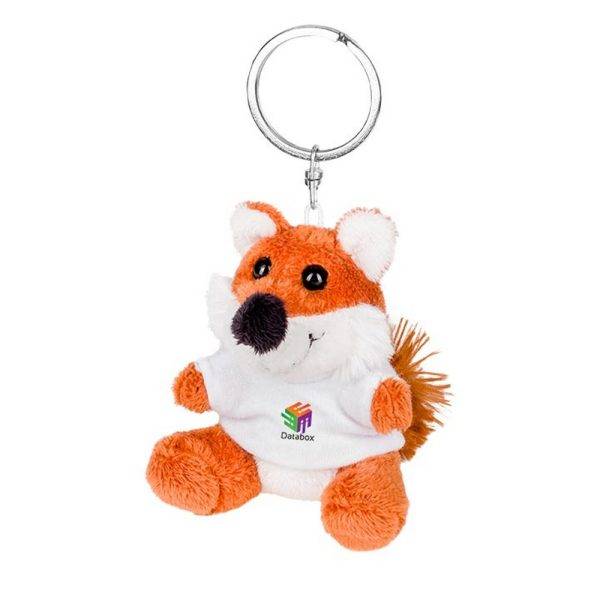 Renard en peluche, porte-clés | Canny brun personnalisable avec logo