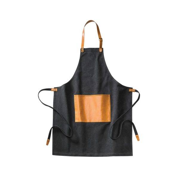 Robust apron in stonewashed canvas 500 gsm with vegan personnalisable