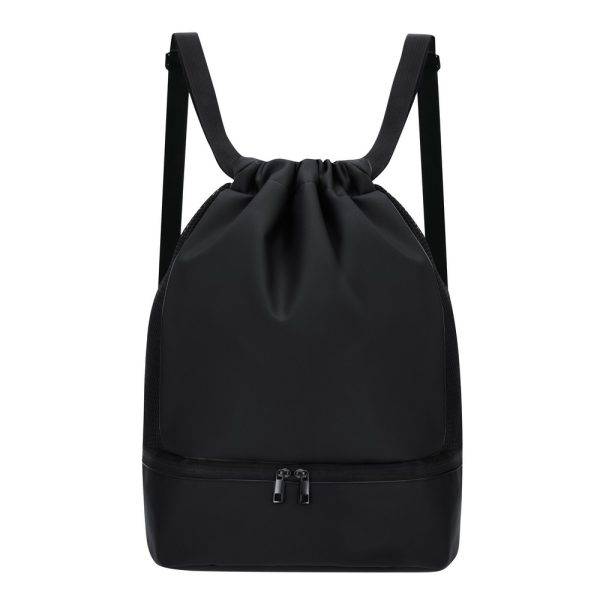 Sac à corde avec larges bretelles noir personnalisable avec logo