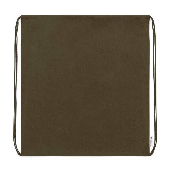 Sac à cordon en coton bio brun personnalisable avec logo