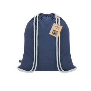 Sac à cordon en coton bleu marine personnalisable avec logo – réf. VA334-04