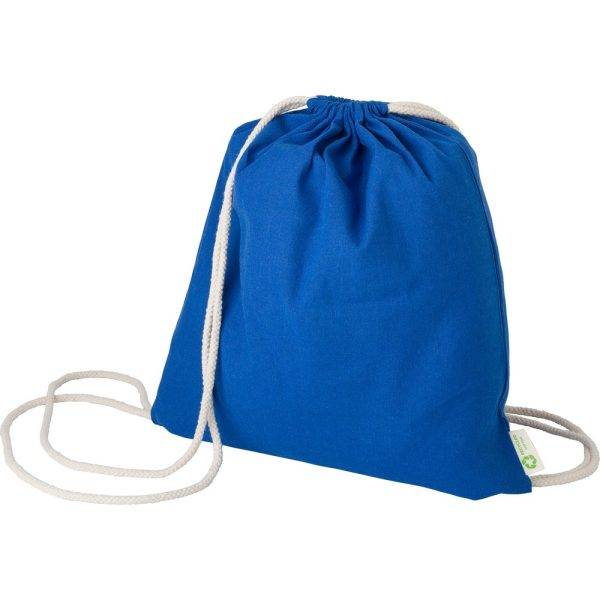 Sac à cordon en coton bleu marine personnalisable avec logo
