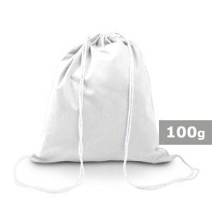 Sac à cordon en coton Gerald blanc personnalisable avec logo