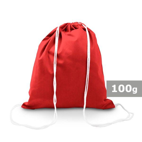 Sac à cordon en coton Gerald rouge personnalisable avec logo