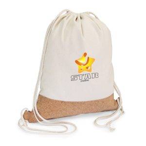 Sac à cordon en coton Rontay beige personnalisable avec logo