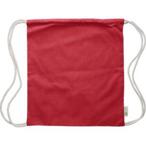 Sac à cordon en coton rouge personnalisable avec logo