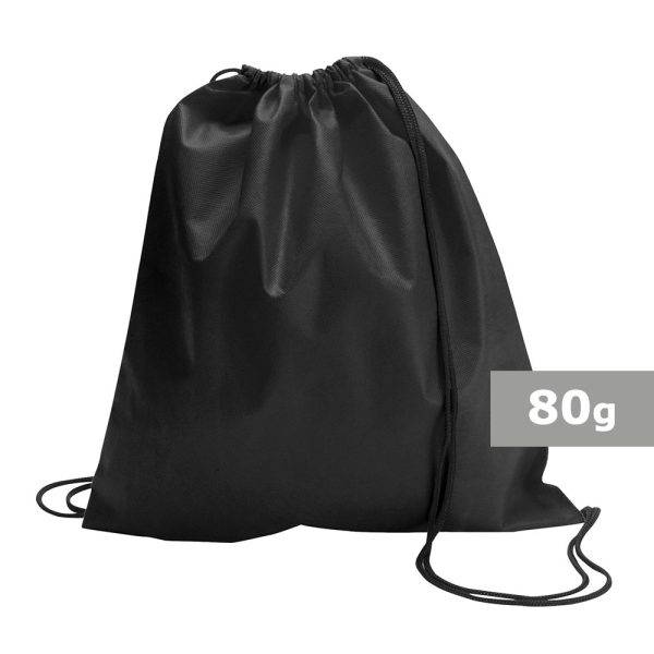 Sac à cordon noir personnalisable avec logo – réf. V4465-03