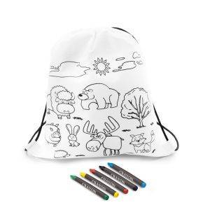 Sac à cordon pour coloriage, crayons | Brody blanc personnalisable