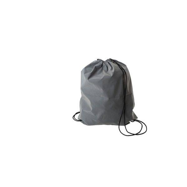 Sac à cordon réfléchissant gris personnalisable avec logo