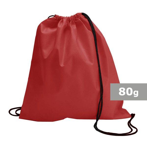 Sac à cordon rouge personnalisable avec logo – réf. V4465-05