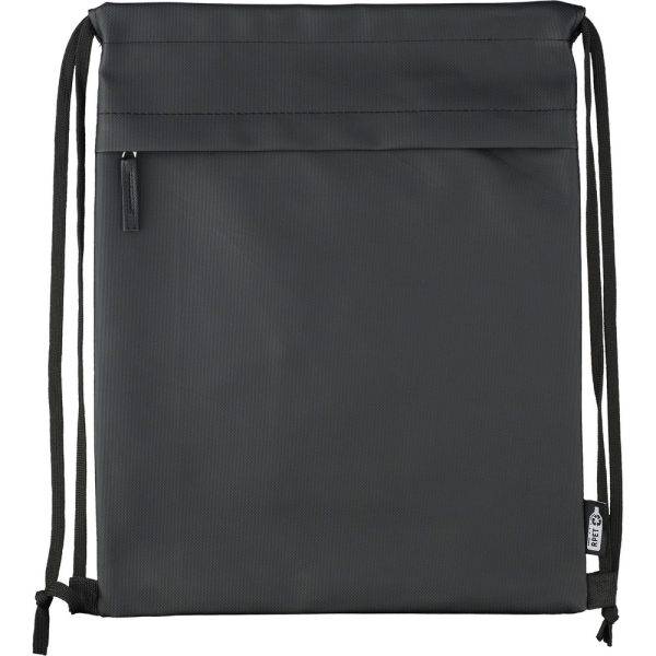 Sac à cordon RPET noir personnalisable avec logo