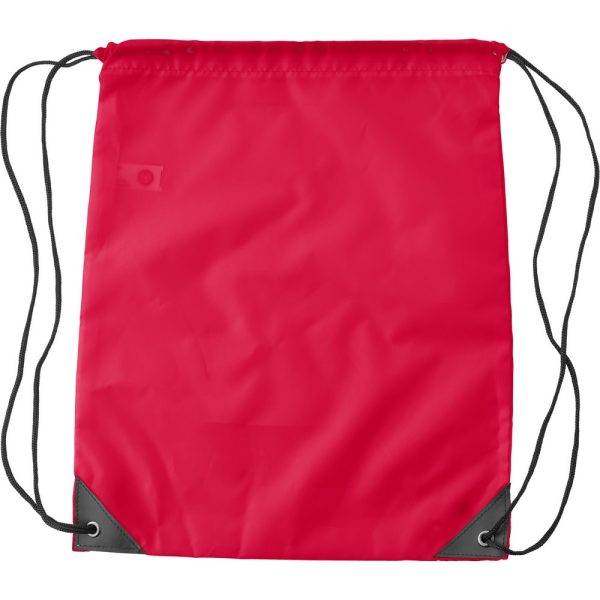 Sac à cordon RPET rouge personnalisable avec logo