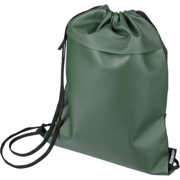 Sac à cordon RPET vert personnalisable avec logo