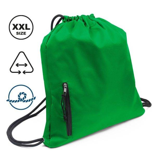 Sac à cordon XXL Salim vert personnalisable avec logo