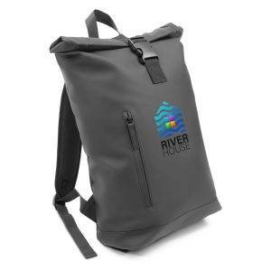 Sac à dos à roulettes résistant à l'eau Koda noir personnalisable