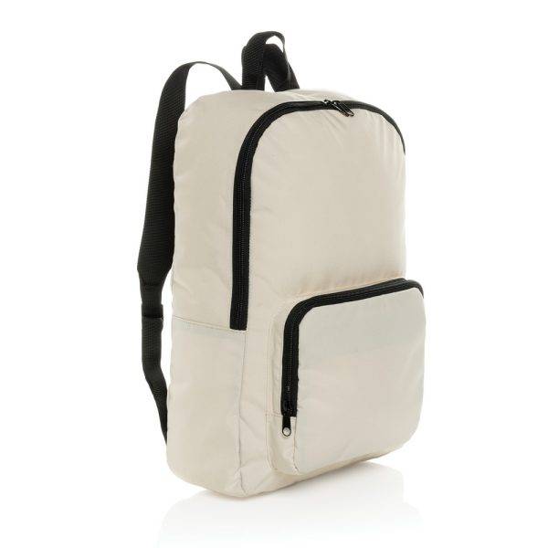 Sac à dos classique pliable en rPET AWARE Dillon blanc personnalisable