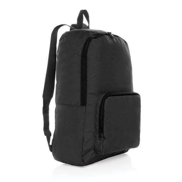 Sac à dos classique pliable en rPET AWARE Dillon noir personnalisable